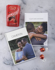 Photo notebook with Lindt chocolates
