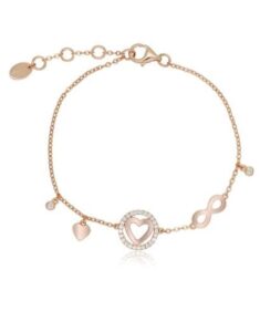 Rose Gold Infinity and Heart Bracelet