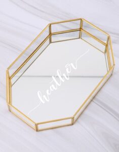 Gold mirrored jewellery trinket tray 