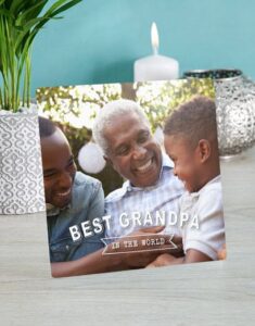 Personalised Best Grandpa Photo Glass Tile