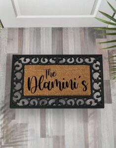 Personalised Last Name Coir Doormat Gift