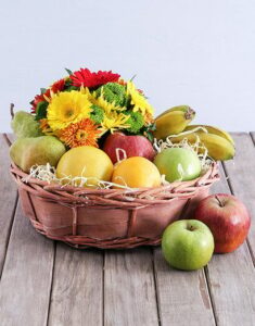 Quaint Fruit and Flower Basket
