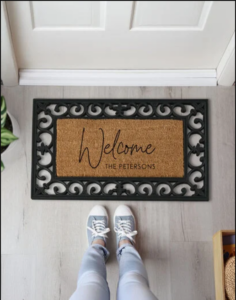 A stylish personalised doormat 
